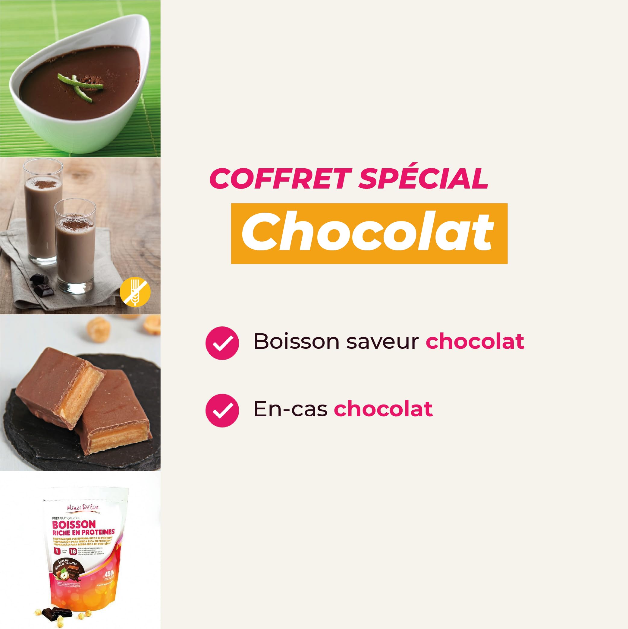 Dieta hiperproteica 14 días especial chocolate - Pérdida de peso hasta 5 kilos - Pack de 33 productos + 1 coctelera + 1 guía adelgazante con programa detallado