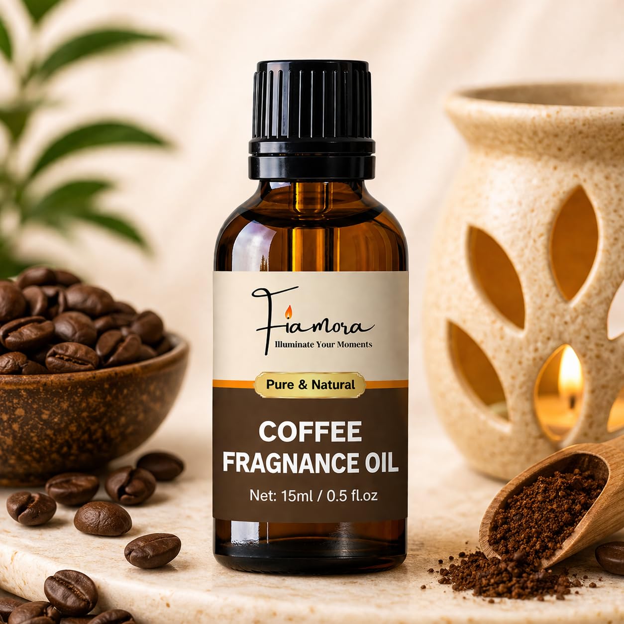 Fiamora Certified Fragrance Oil for Candles, Diffuser, Perfume, Soap Making & Aroma Burner | 15ml Dropper Bottle | Long Lasting Scented Oil (Coffee)-image-27