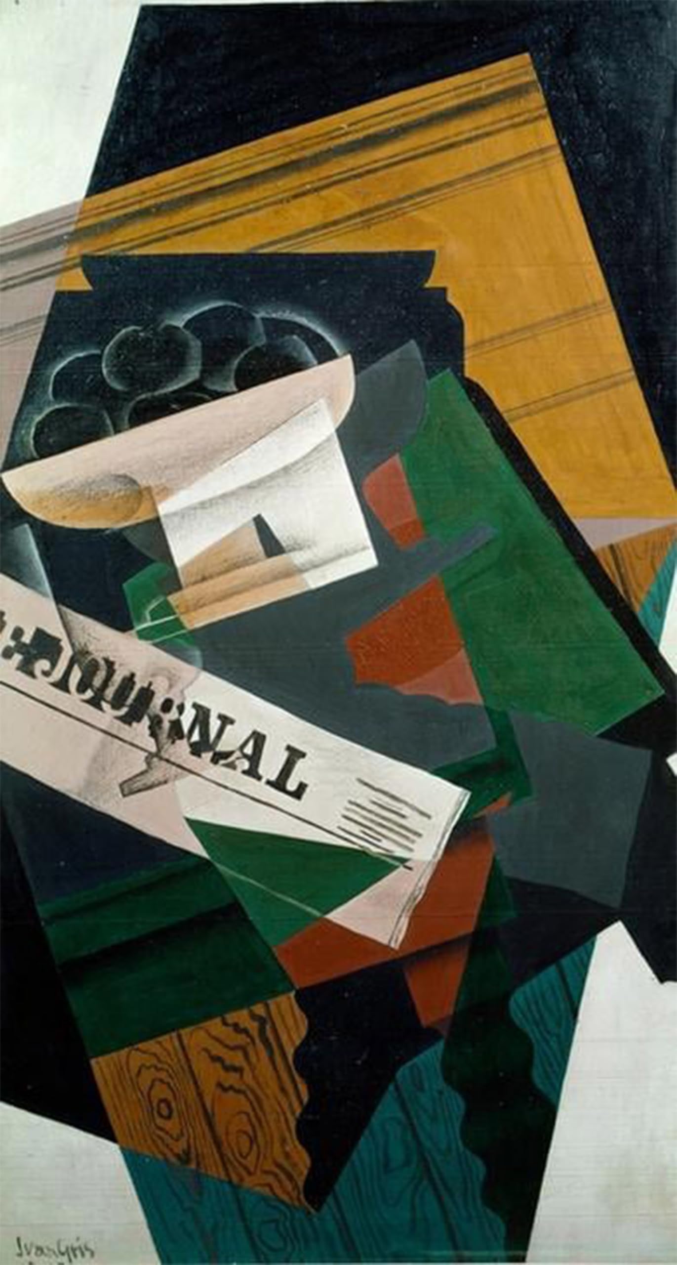 ARTXLXXBN Famous Print Painting Colorful Art Print Nature Morte Au Journal by Juan Gris Canvas Art Decorations for Home Decor 60x90cm