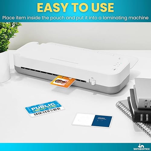 Miniatura 7 de 1InTheOffice Bolsas de laminación de 5 mil, bolsas de laminación para tarjetas de visita, 2.25 pulgadas x 3.75 pulgadas, prerecortadas, resistentes