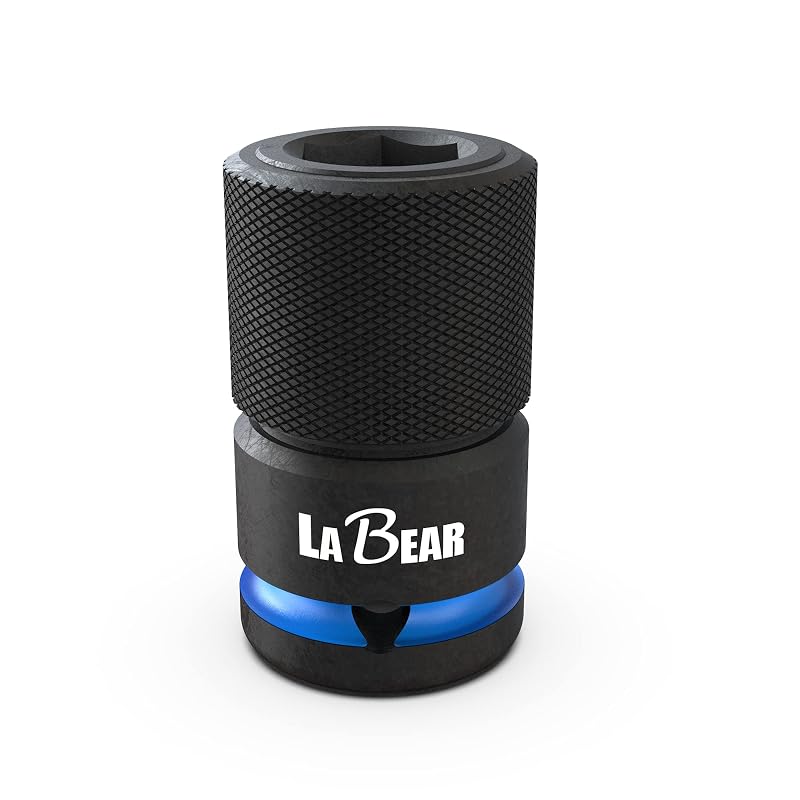LABEAR Adaptador de Impacto com Troca Rápida, Encaixe Quadrado de 12,7 mm (1/2 pol.) para Haste Sextavada de 11,1 mm (7/16 pol.), Aço CR-MO, 1 unidade