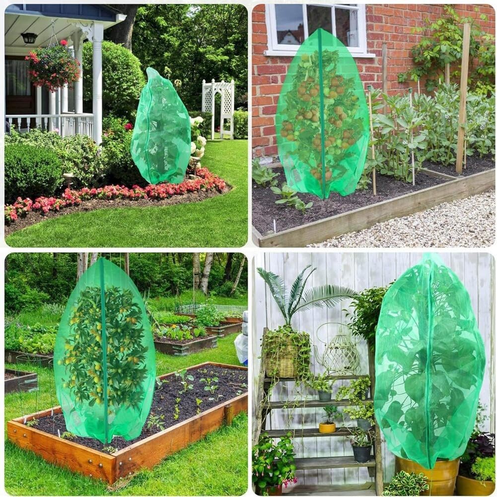 Filet pour arbre fruitier, filet transparent ultra fin en maille verte myrtille avec cordon de serrage à fermeture éclair (3 x 4 m)