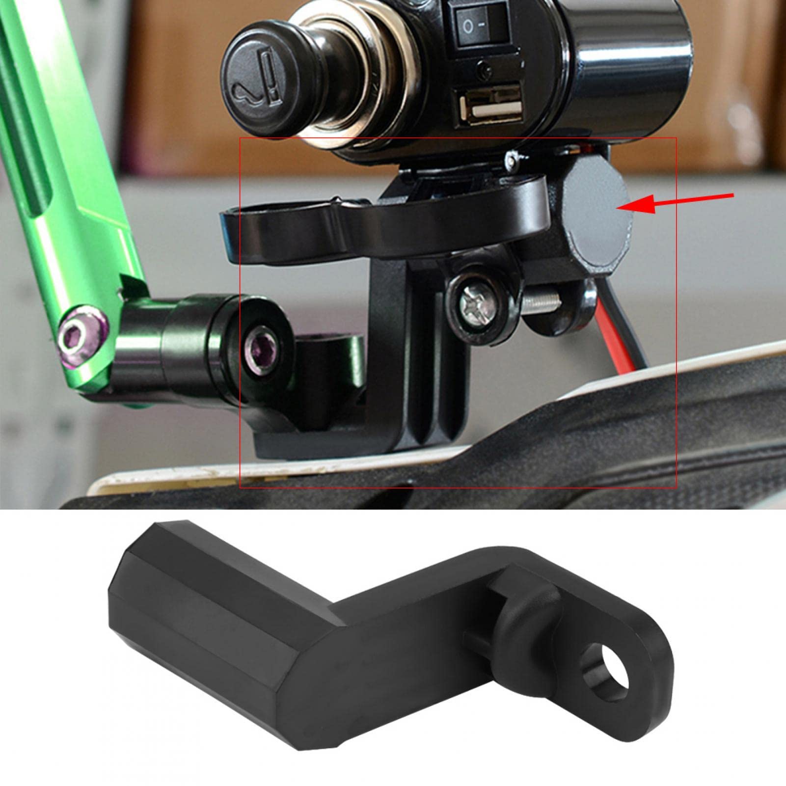 Kuuleyn Motorcycle Rear View Mirror Mount Extension Post,Motorcycle Multi-Functional Rearview Mirror Mount Extension Holder Bracket for Cell Phone GPS