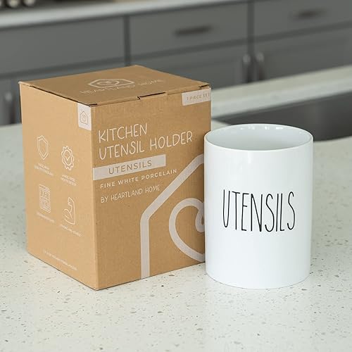 Miniatura 2 de Heartland Home Soporte para utensilios de cocina y botella dispensadora de líquido vacía de porcelana de 16 oz para loción