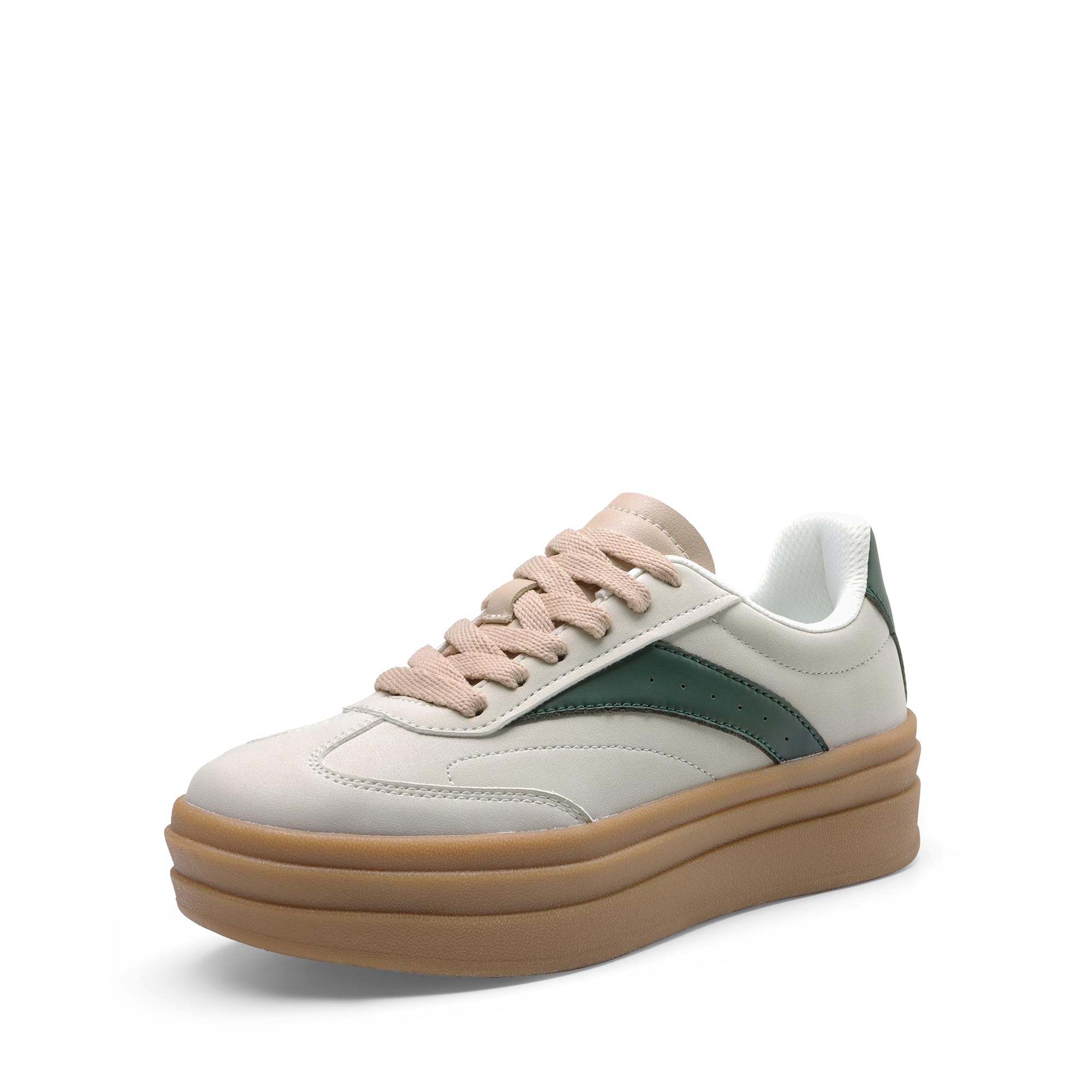 Women's Platform Sneakers Walking Val Tennis Lace-Up Comfortable Casual Fashion Sneakers Shoes.