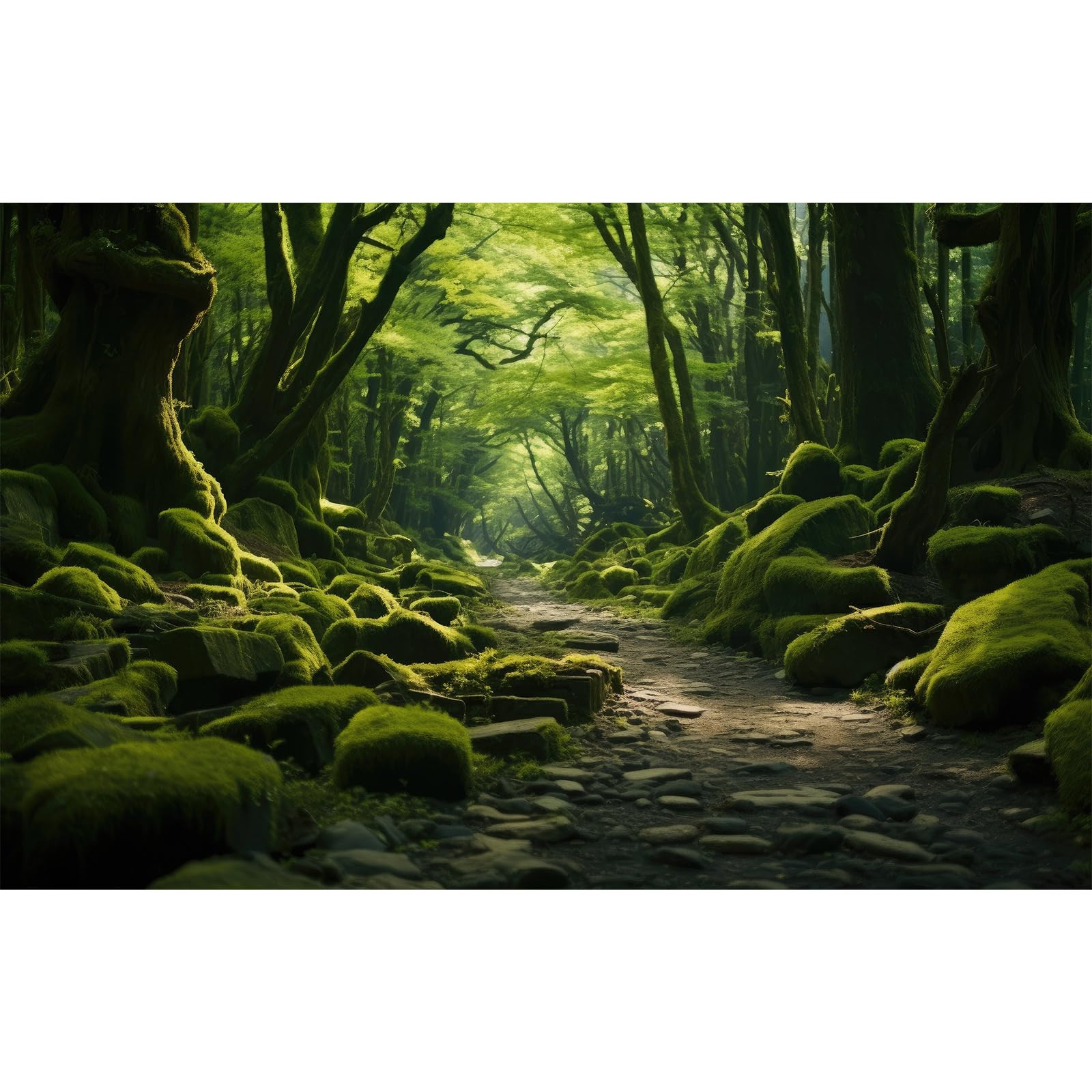 Moss Forest Aquarium Background Rainforest Trees Rocks Lush Moss Fish Tank Background Fascinating Tropical Moss Forest Nature Landscape Reptile Tank Enclosure Backgrounds Wallpaper Poster 48x18in