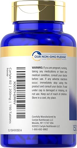 Miniatura 3 de Vitamina B-2  Riboflavina  200 mg  150 tabletas  Suplemento esencial vegetariano, sin OMG y sin gluten