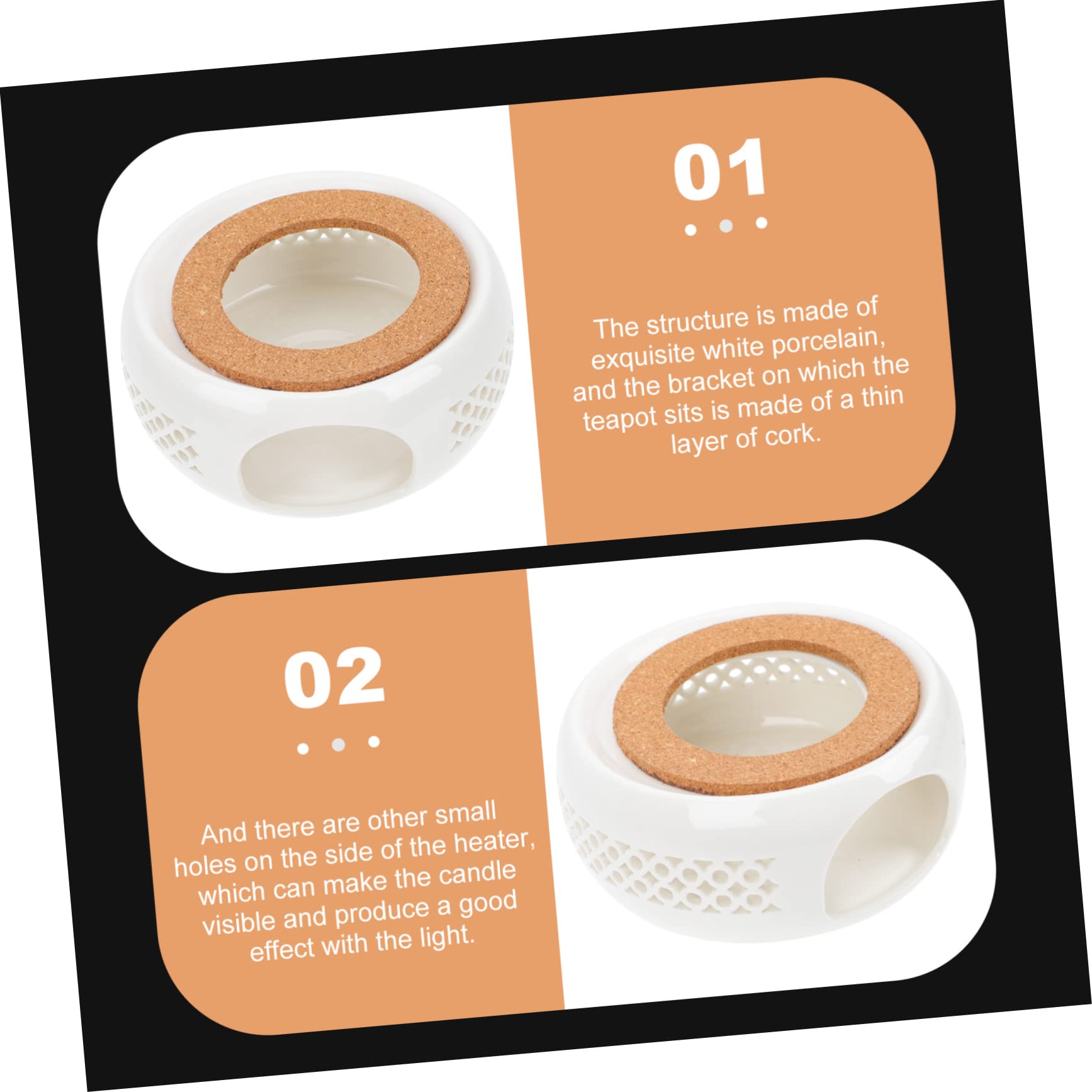 VOSAREA Creative Teapot Heating Base Elegant White Teapot Warmer for Kung Fu Tea Smooth Surface Versatile Use Homes Offices and Tea Rooms Hollow Design for Optimal