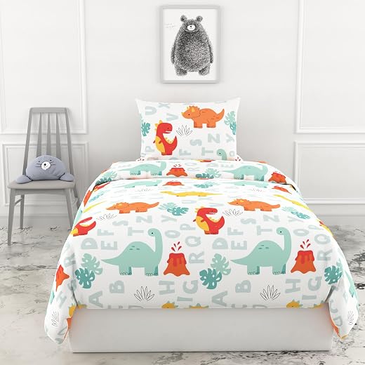 LORETO - A QUALITY LINEN BRAND 100% Pure Cotton Bedsheet for Single Bed, 144TC Soft &amp; Breathable Single Bed Sheet with Pil...