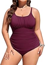 Tuopuda Badeanzug Damen Große Größe Bauchweg Einteilige Bademode Gepolsterte Swimsuit Große Oberweite Badebekleidung U Ausschnitt Sommer Strandbekleidung L-4XL