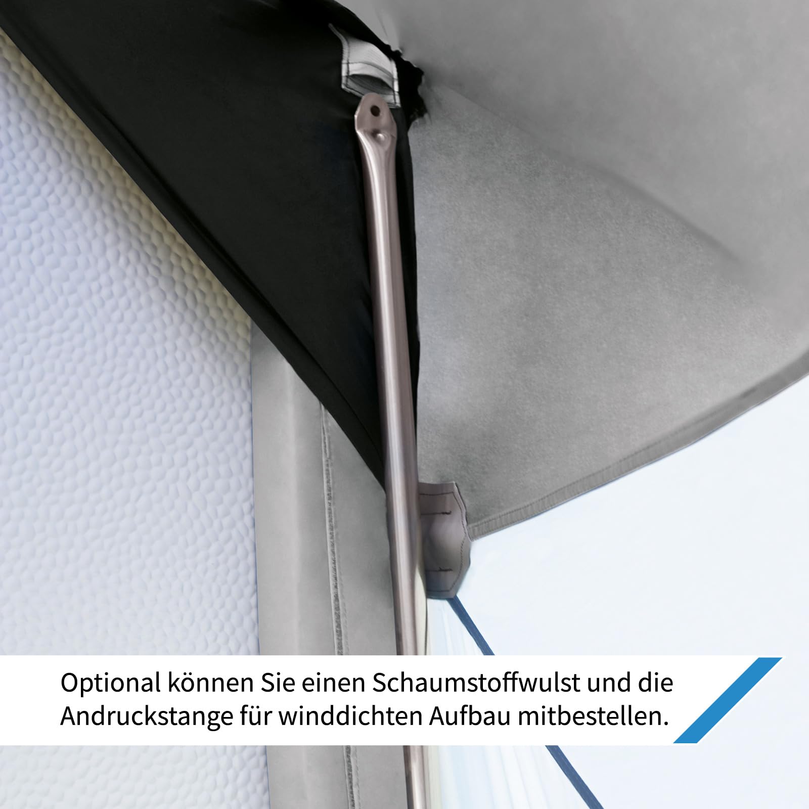 DWT aufblasbares Vorzelt Wohnwagen, Bella Air HQ, 340x280+80cm, leichtes Tunnelzelt mit Luftkammern inkl. Luftpumpe und Abspannmaterial