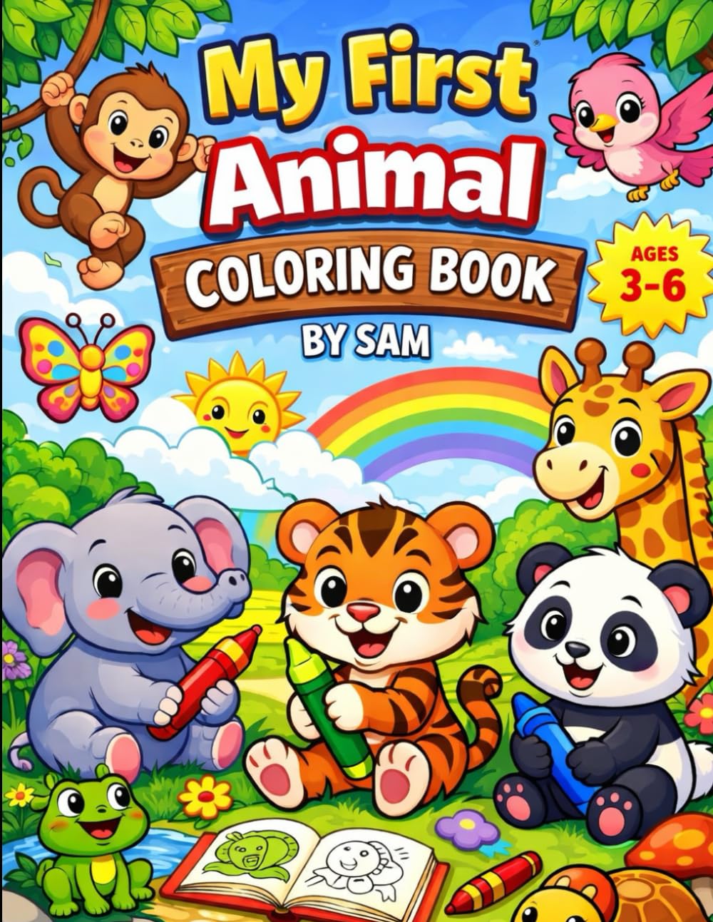 My First Animal Coloring Book for Kids Ages 3–6: Fun and Easy Animal Coloring Pages to Boost Creativity, Motor Skills, and Early Learning