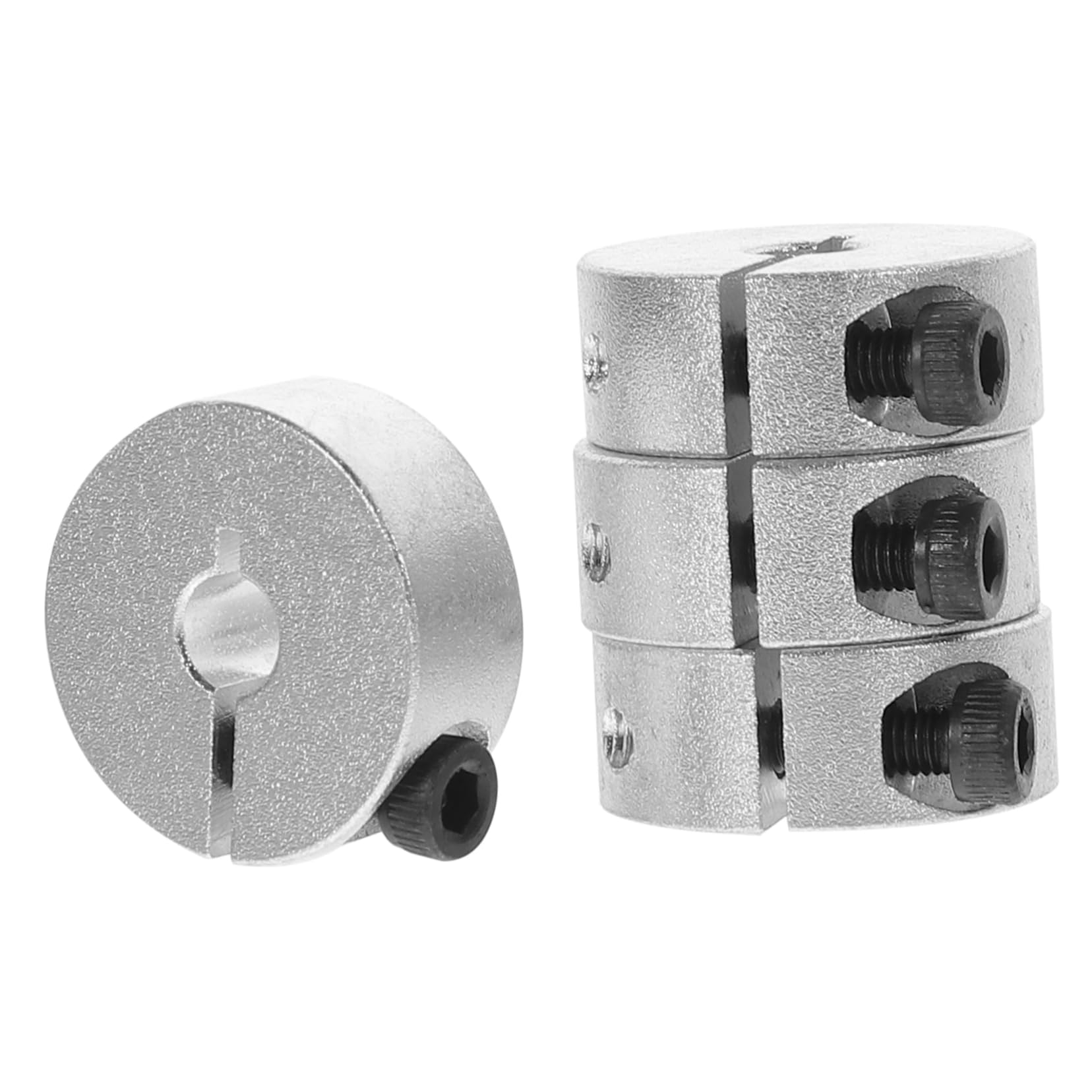 NAMOARLY 4pcs Split Collar Clamping Collar for Shaft Clamp-on Axle Collars Automotive Axle Collars Clamp-on Collars Shaft Collar Automotive Manufacturing Products Aluminum Alloy Silver