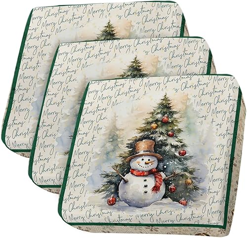 Fundas de cojín elásticas para sofá de Navidad, seccional, individual, en forma de T, con parte inferior elástica, pino, muñeco de nieve, copo de