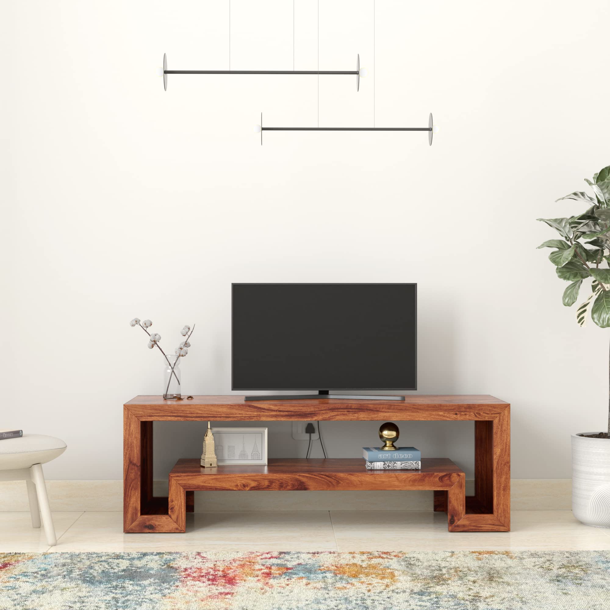 Amazon Brand - Solimo Teleos Sheesham Wood TV Cabinet, Natural Finish 115 * 38 * 38 Centimeters-image-18