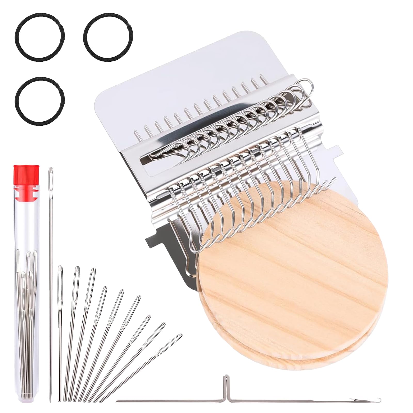 Project wine Mini Loom Machine Kit Mini Darning Loom Stitch Patch Kit Patchwork Weaving Tool Set for Quickly
