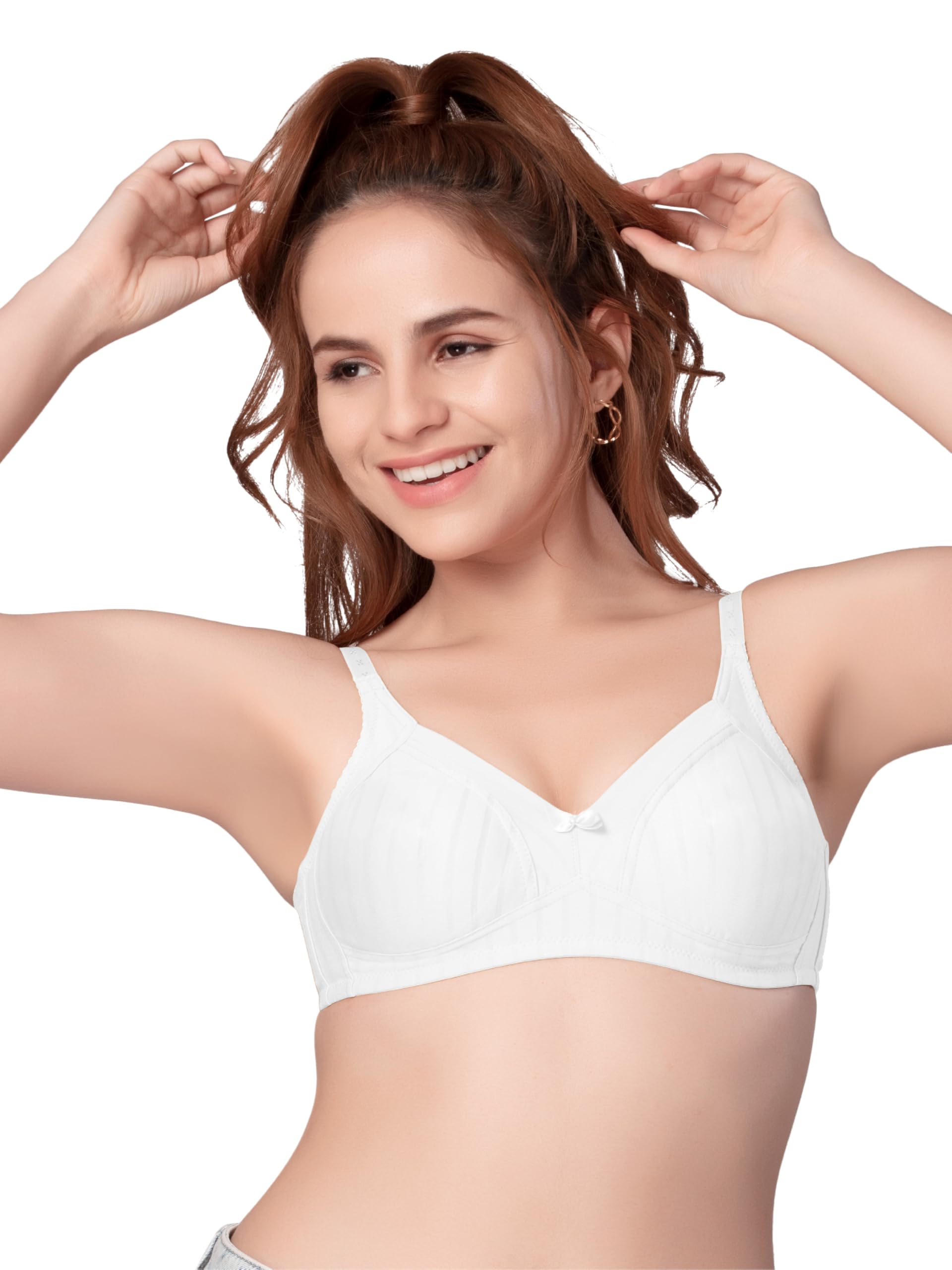 Everyday Bra for Girl Wireless & Non-Padded Side Support Shaper Cotton Bra with Full Coverage Seamless T-Shirt Bra for Women - NSPRSTR-image-25