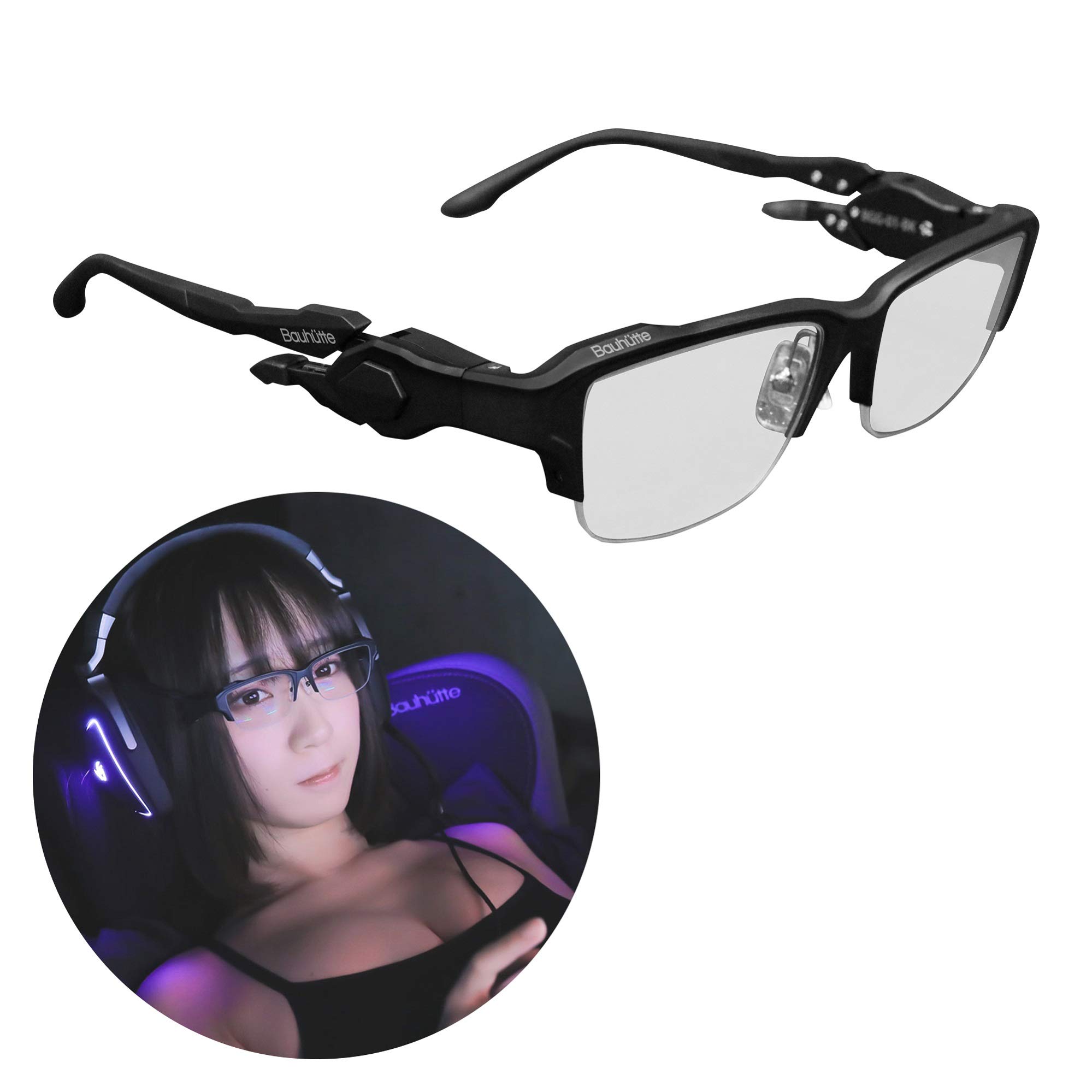 Amazon.co.jp: Bauhutte(バウヒュッテ) ゲーミングメガネ BGG-01-BK  