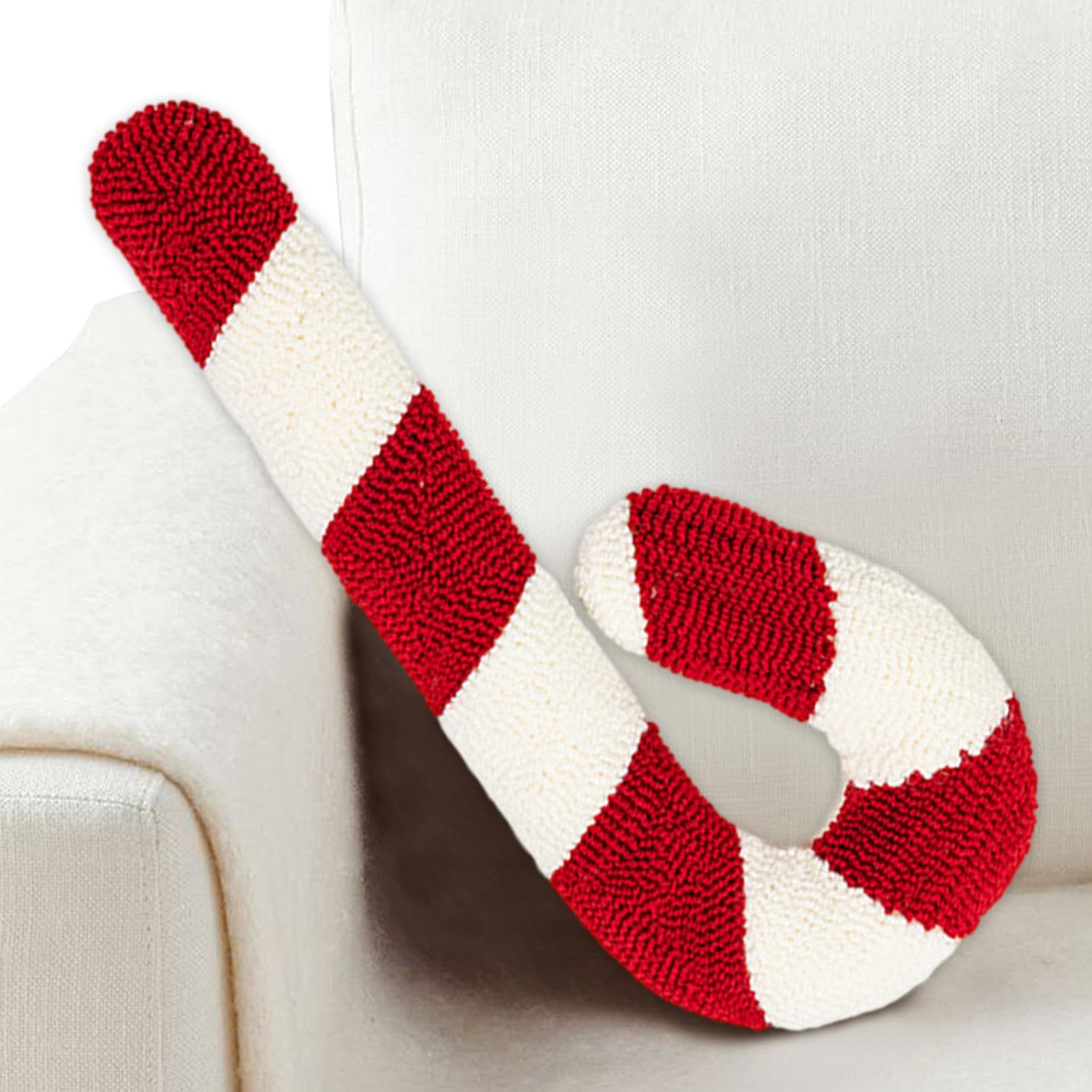 [1/2/3 Piezas Almohada De Bastón De Caramelo De Dulces Rojos Y | Blancos, Decoraciones Navideñas De Bastones De Caramelo, Cojines Y Mantas Navideñas, Peluche De Dulces De Menta para Dormitor