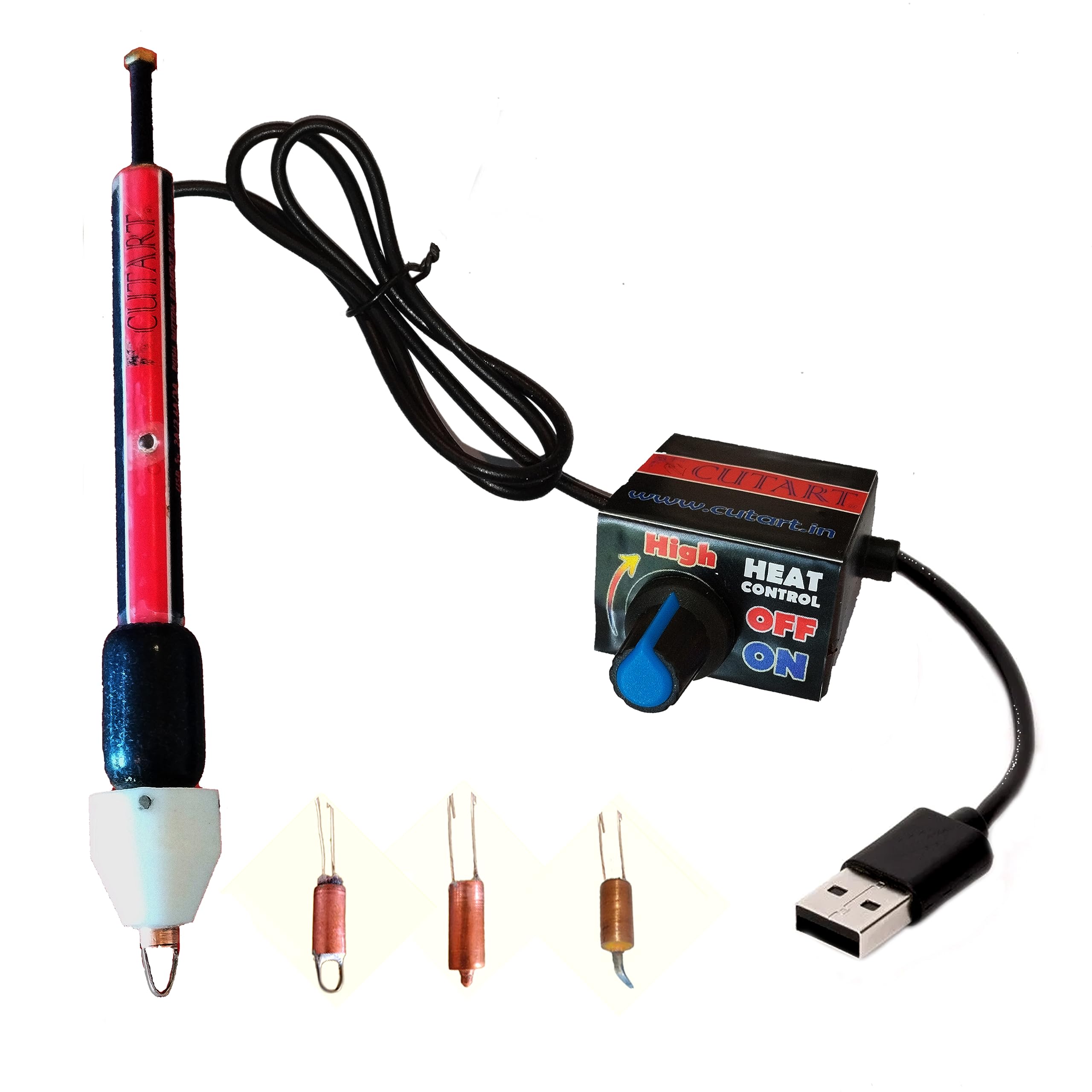 Cutart Pyrography Wood and Leather Burning replaceable solid wire tip tool set Pen with temperature control