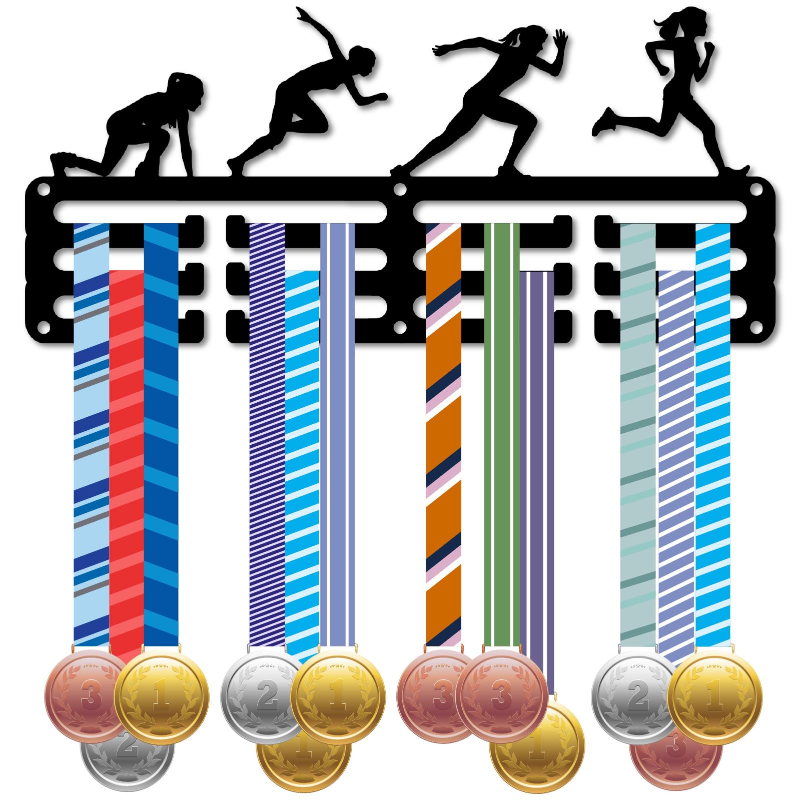 CREATCABIN Soporte para Medallas de Atletismo, Soporte para Exhibición de Medallas, Marco de Pared, Atletismo, Corredores, s Deportivas, Cintas, Soporte para Colgar, Ganchos Pequeños para Correr En la - 1