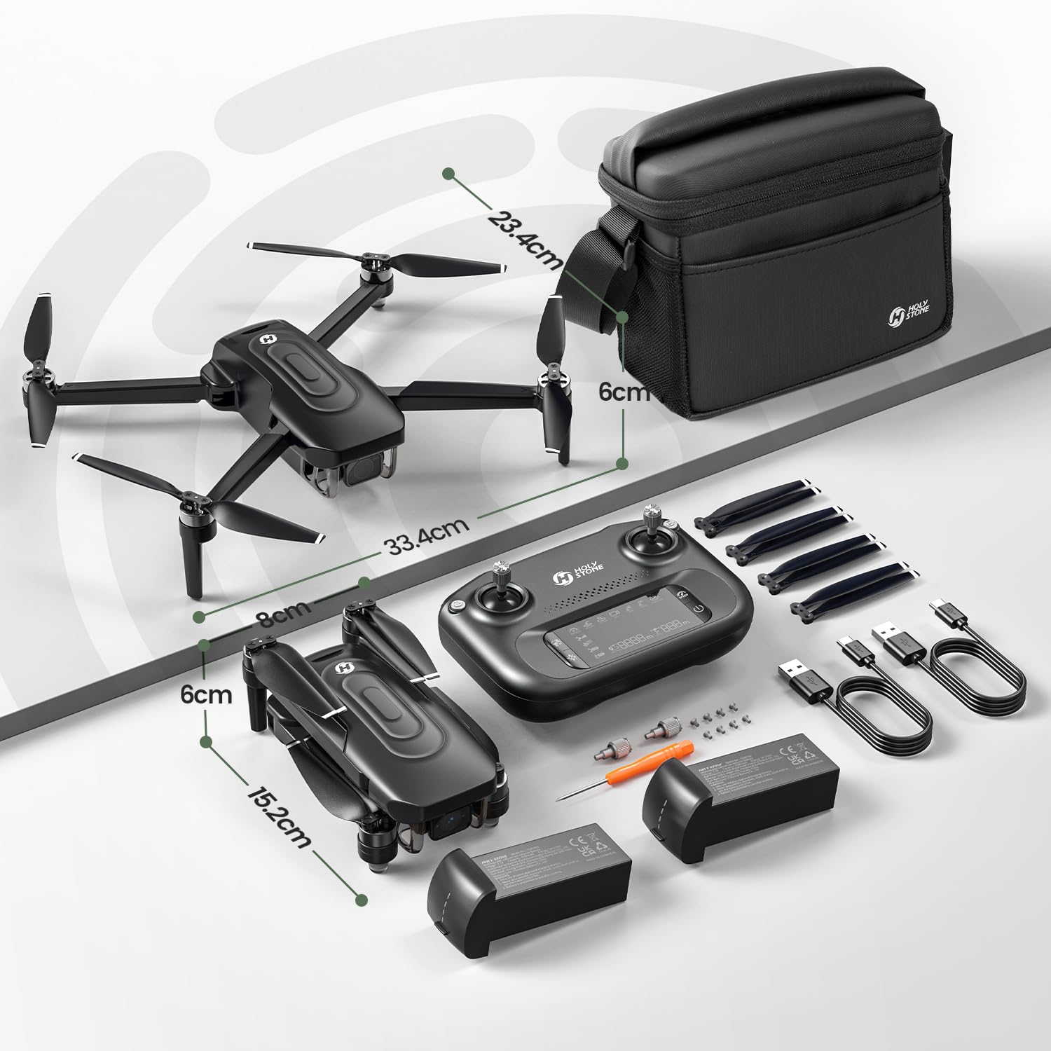 Holy Stone HS175G GPS Drohne mit 4K EIS Kamera für Erwachsene & Anfänger | 60 Min Flugzeit, Follow Me, Bürstenloser Motor, Kreisflug, unter 249g C0