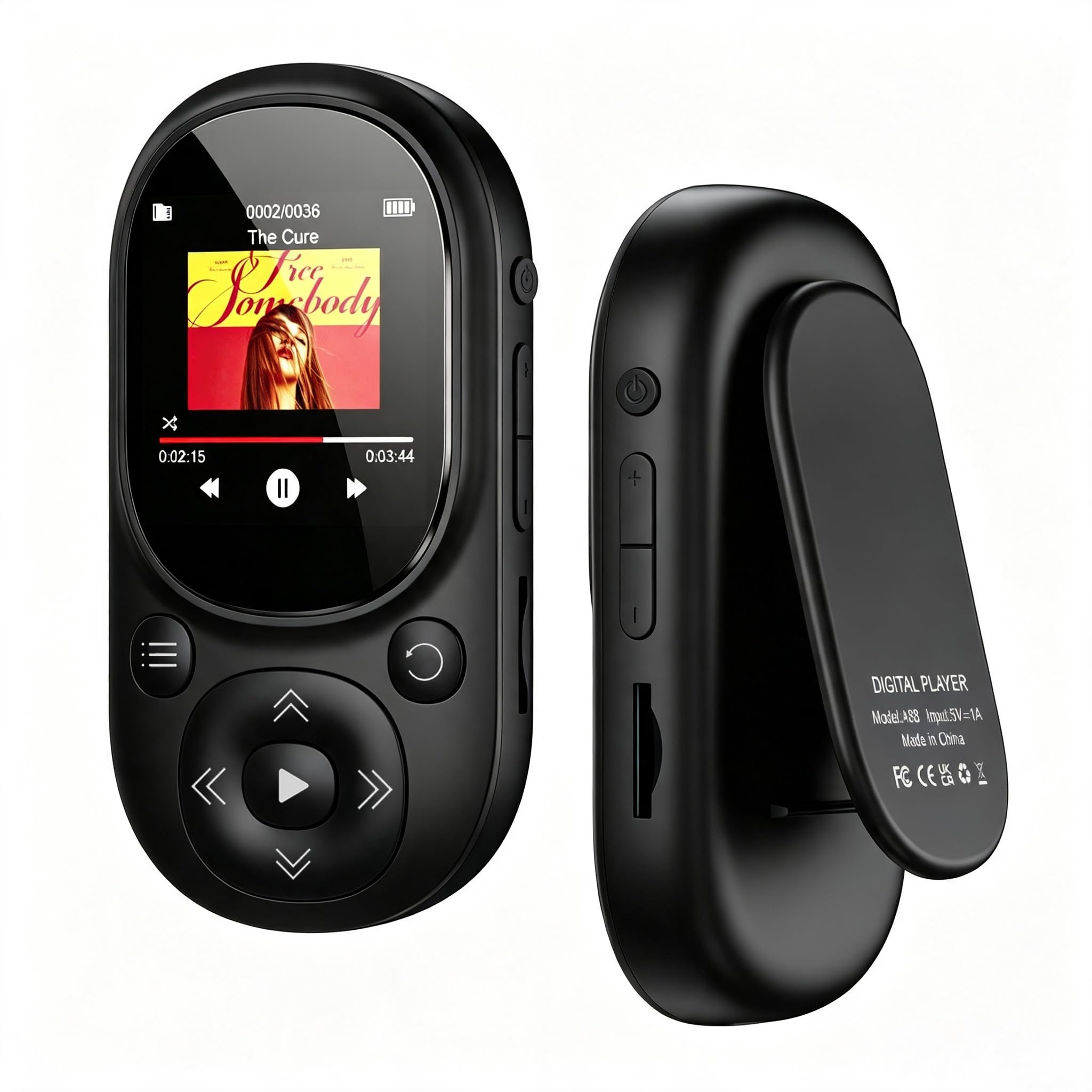 PulsePlay Clip-on MP3 Player with Bluetooth 5.3,32GB Portable Music Player for Running & Sports,HiFi Lossless Sound,Physical Buttons for Easy Use,FM Radio, Support up to 256GB,Ideal for Kids & Seniors-image-12