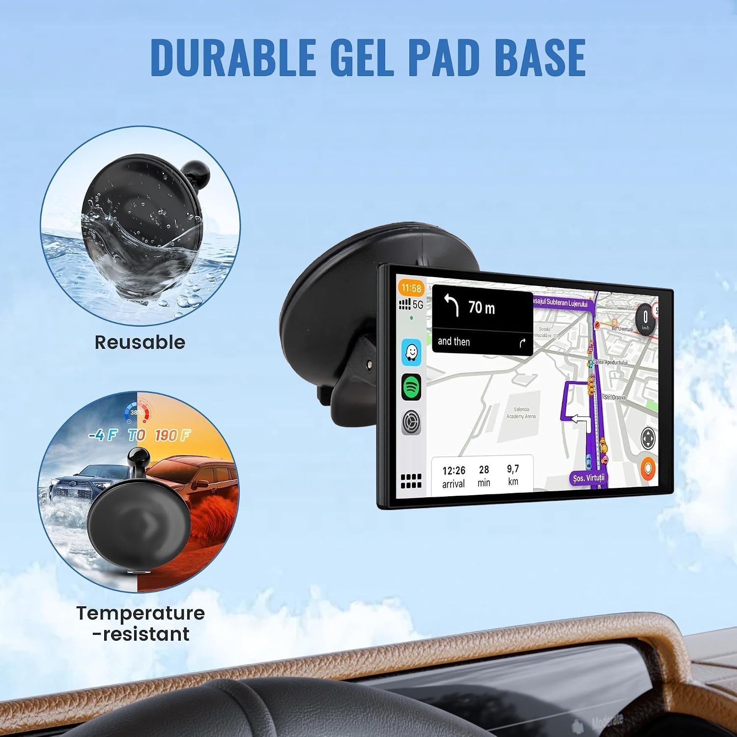 EWAY 2PCS GPS Car Holder Mount for Garmin Nuvi Windshield Dashboard with Strong Suction Cup, 17mm Swivel Ball Mounting Pattern Replacement for Garmin GPS Navigator Navigation Car Dash Mount Cup Holder
