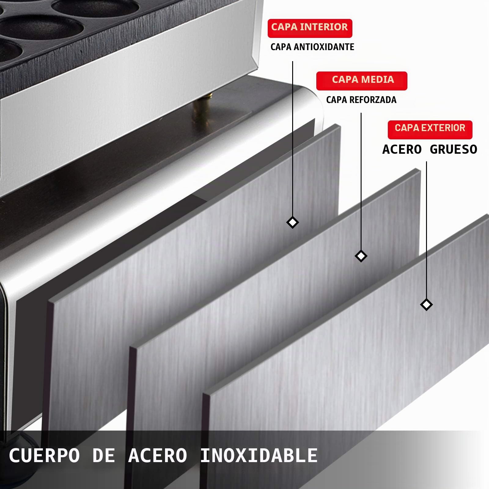 VEVOR Máquina para hacer panqueques de gofres 50 piezas para hacer panqueques de 1600 W Poffertje Mini máquina eléctrica de panqueques holandeses de 1.8 pulgadas