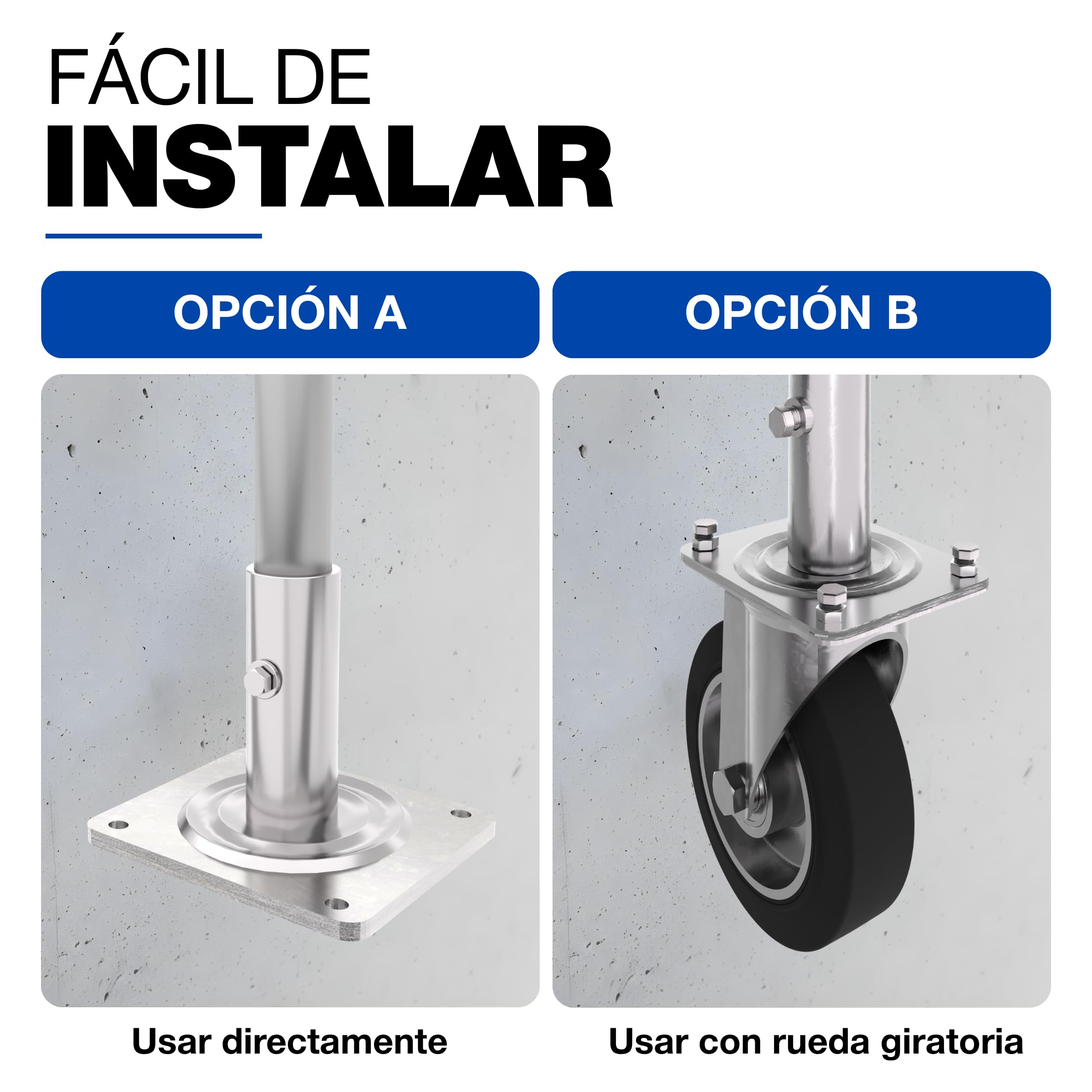 GeZu Impex Andamio Placa Base 135x110x120mm Juego of 16 | Galvanizadas Placas Base Andamios Estilo Baker de Alta Resistencia