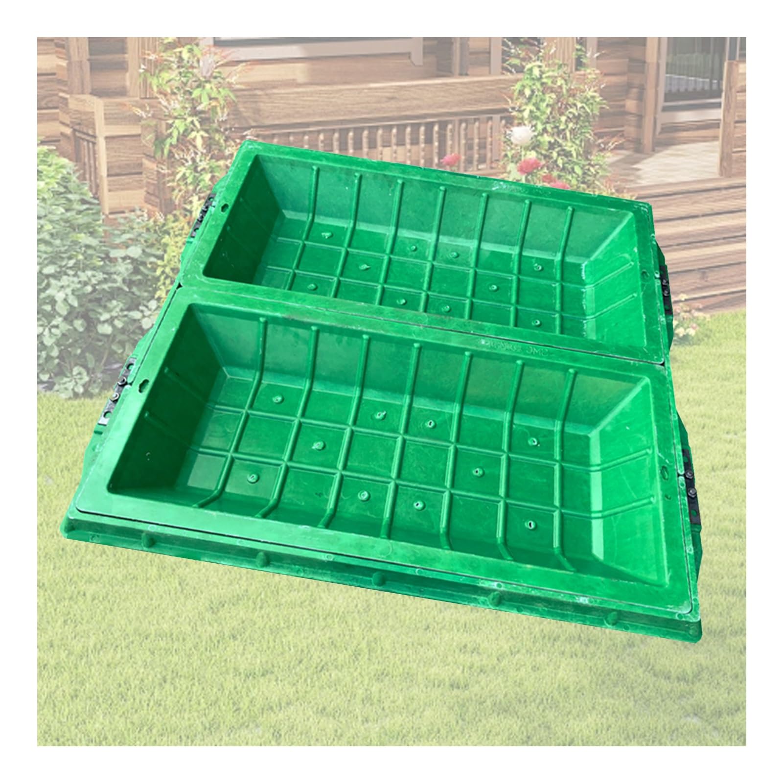 GBRSXYIP Invisible Manhole Cover Decorative Septic Tank Lid Recessed Round Sewage Basin Cover & Frame for Driveway Concrete Yard - 39.4"x39.4" (B100*100CM)