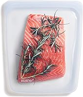 Vista 14 de Bolsa de almacenamiento de alimentos reutilizable de silicona premium Stasher de medio galón, color negro, apta para microondas, sous vide