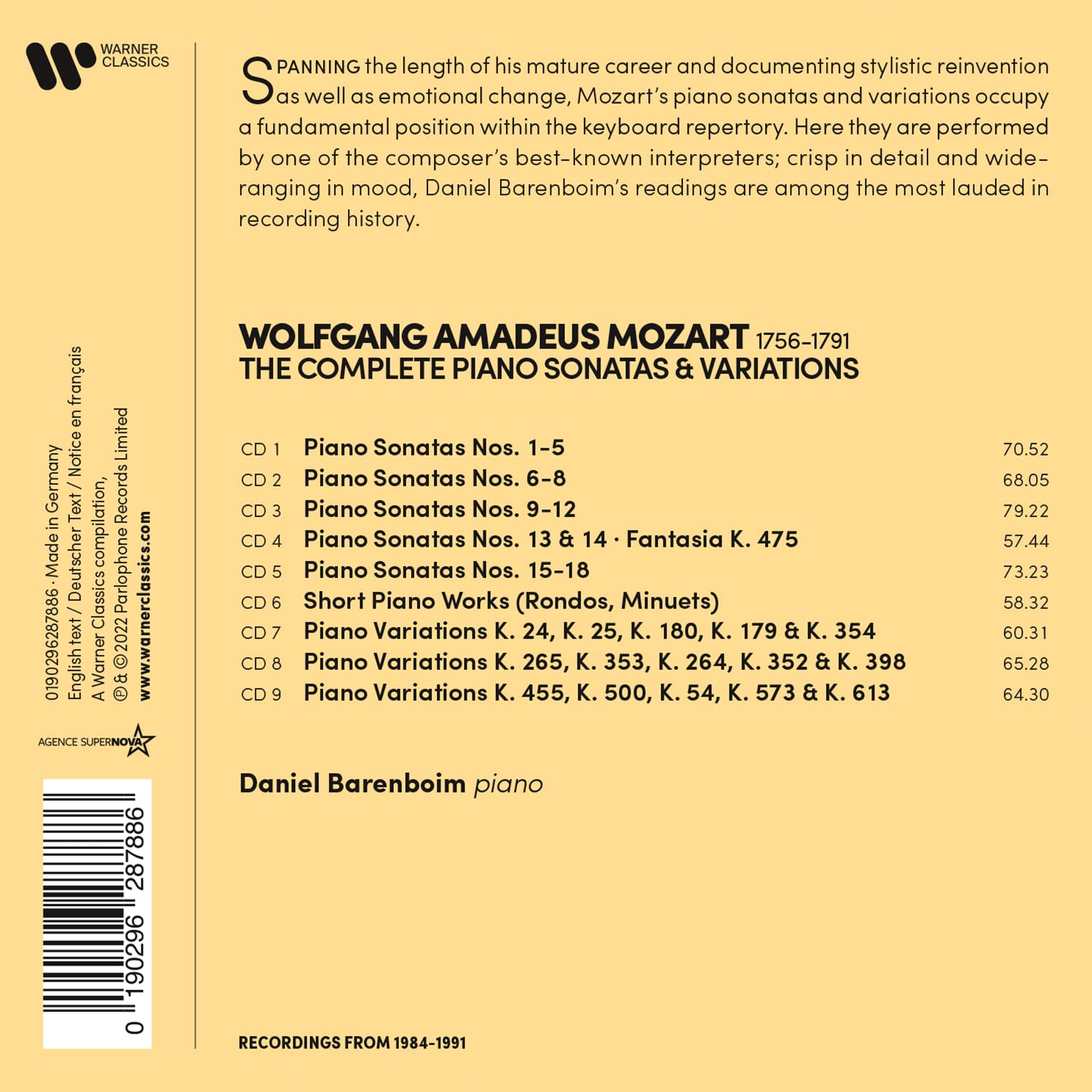Mozart Complete Piano Sonatas (Box
