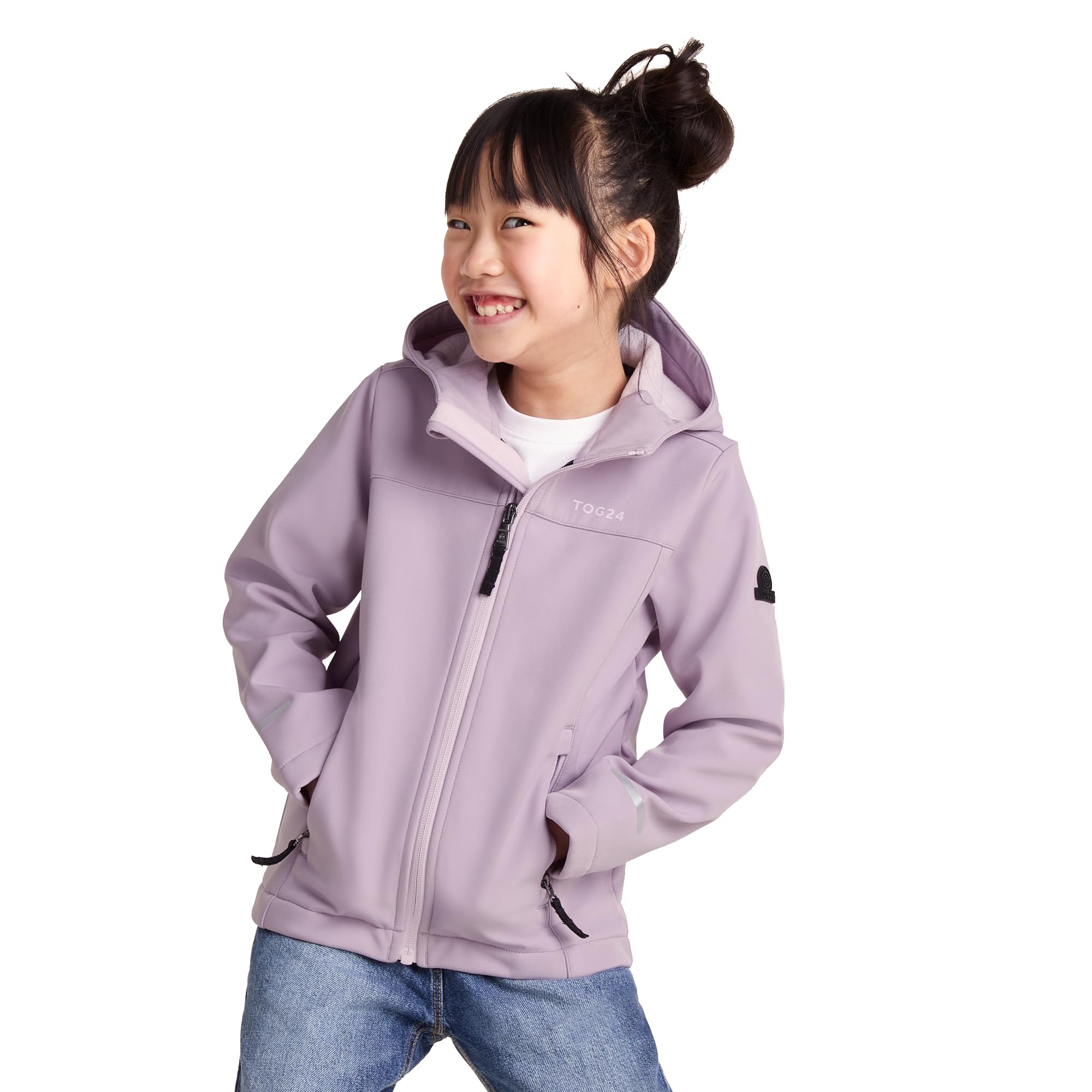 TOG24 Koroma Kids Softshell Hooded Jacket, Lightweight, Breathable, Windproof and Water Resistant, Fleece Lining For Warmth, Ideal for School and General Use