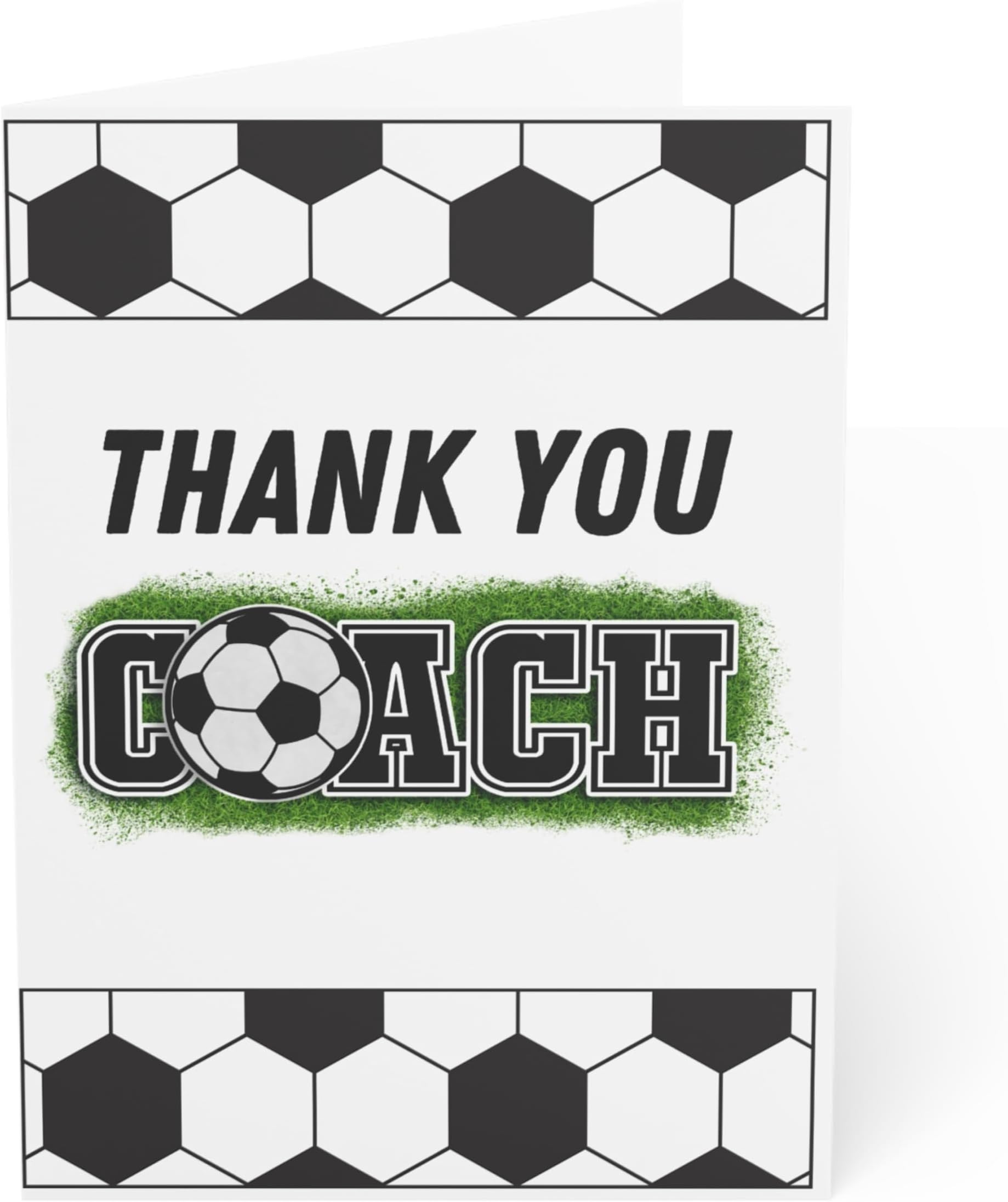 Soccer Coach Thank You Card, 5x 7 Inch Sports Trainer Appreciation, Football Team, Thank You Coach, Gratitude Gift, Blank Inside (Classic)