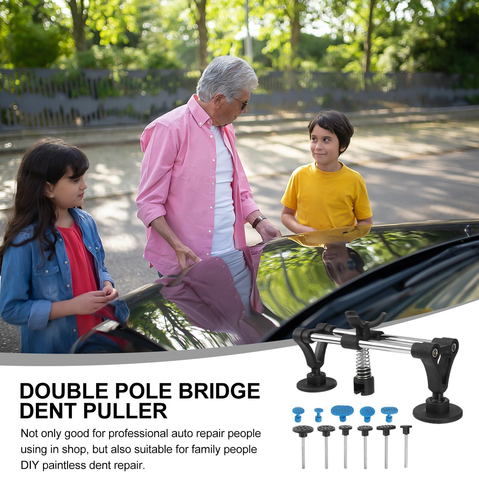 MAGICLULU Kit Sollevatore Ammaccature Auto con Ponte Arcuato Levabolli per Carrozzeria e Riparazione Grandine Strumento Professionale per Rimozione senza Vernice Adatto per Te e Officine