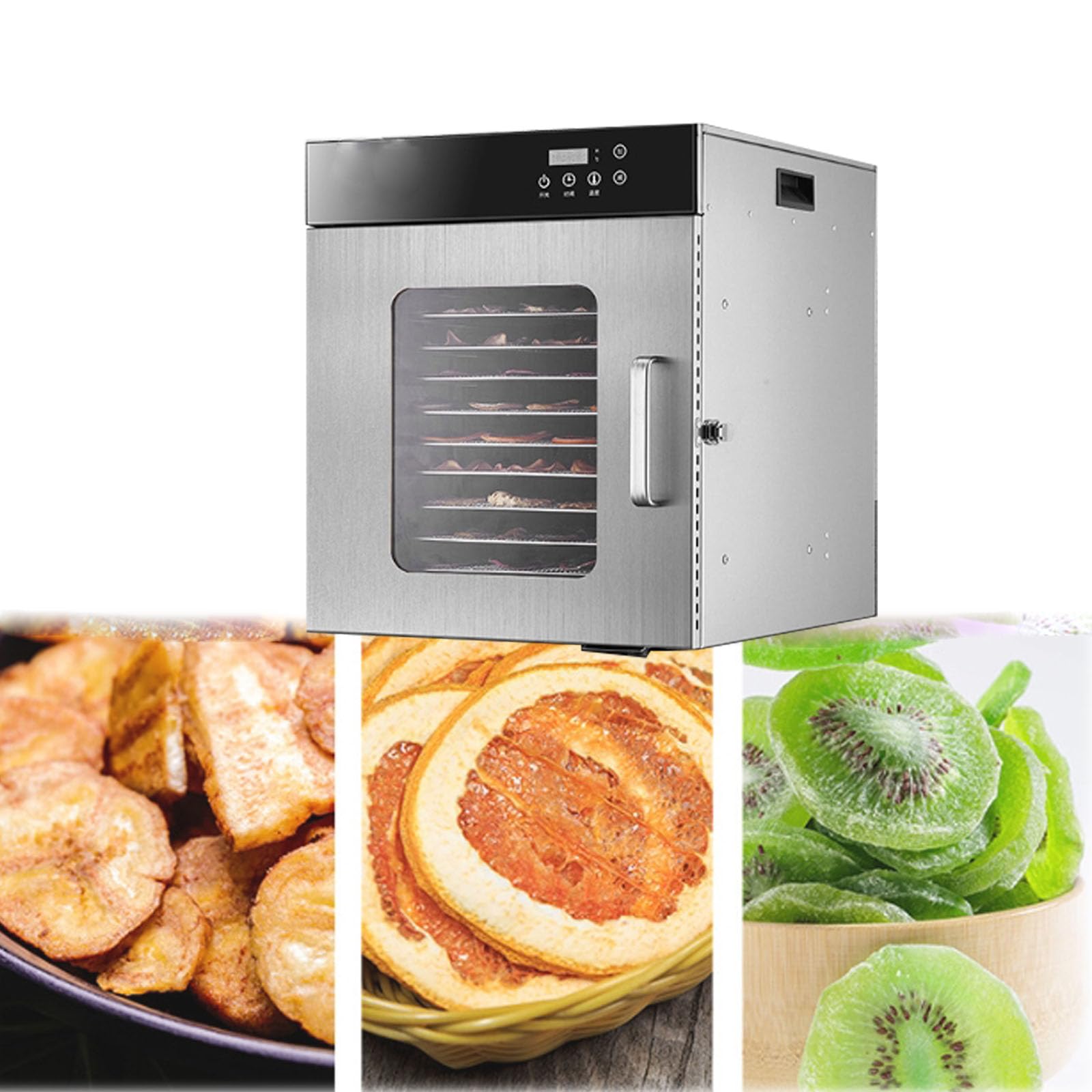 Stainless Steel Fruit Freeze Dryer with Adjustable Temperature and Digital Timer for Sweets, Fruits, Meats, Vegetables and Freeze-Dried Snacks.