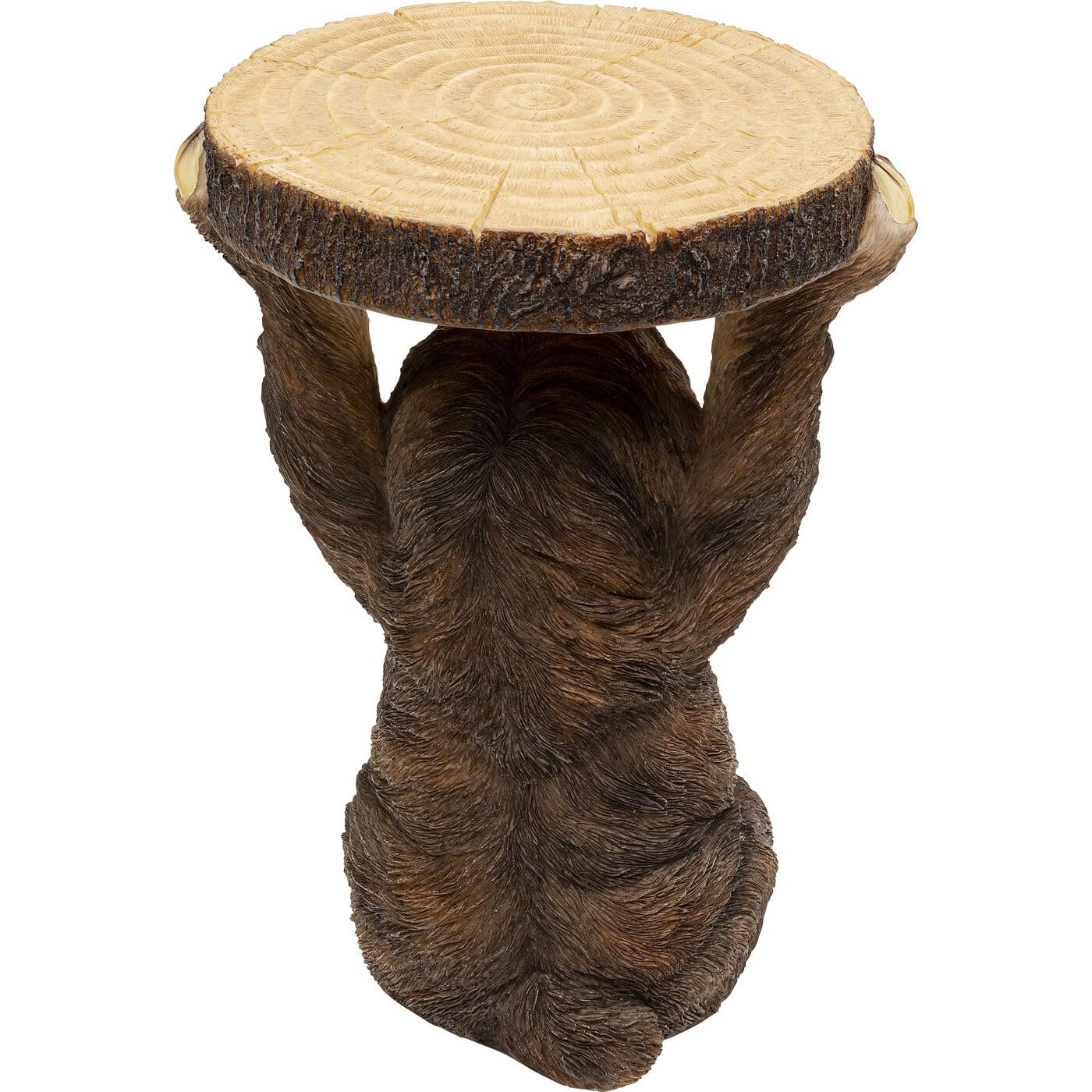 Kare Design Stolik pomocniczy Animal Sloth, brązowy, średnica 22 cm, motyw leniwca, motyw zwierzęcy, stolik do salonu, stolik kawowy, stolik nocny, stolik nocny