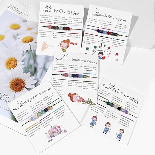 Miniatura 6 de Ronglry Pulsera de cristal espiritual para mujeres y hombres, pulseras de cristales de chakra y piedras curativas, pulsera de cuentas de cristal