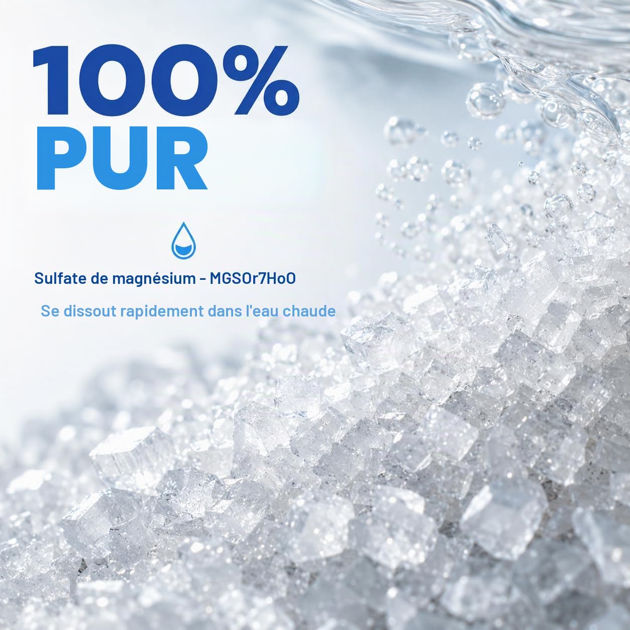 GiDeli Epsom Sel de bain Sel d'Epsom Sel d'Epsom Sel de magnésium pur heptahydraté Qualité pharmaceutique (25 kg)