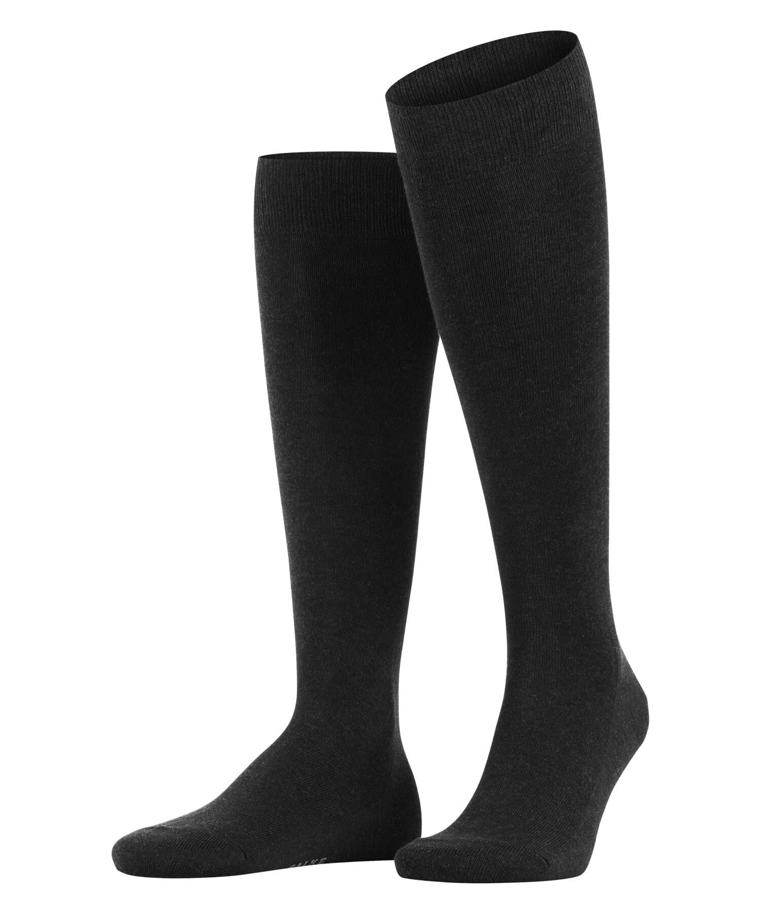 FALKE Men's Family M Kh Sustainable Cotton Long Plain 1 Pair Knee-High Socks, Grey Anthracite Melange 3080, 5.5-8