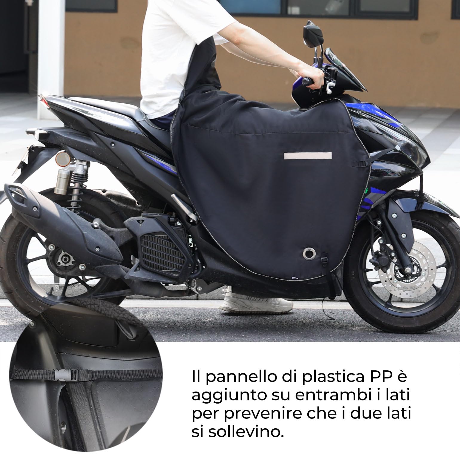 KEMIMOTO Coprigambe Scooter Caldo, Coprigambe Scooter Impermeabile e Antivento adatto Medio Scooter Moto, Scooter con Una Cilindrata Compresa tra 125cc e 250cc