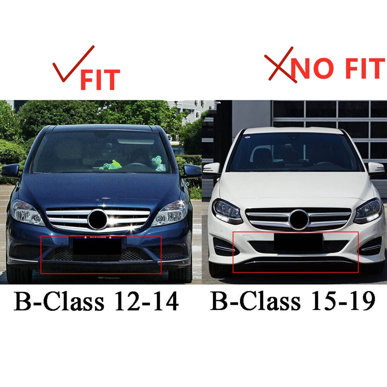 CHEVVY Griglia da Corsa per Benz W246 Classe B 2012-2014 B180 B250 Griglia Anteriore Stile GT Kit Griglia per Paraurti Superiore per Auto Nera Accessori