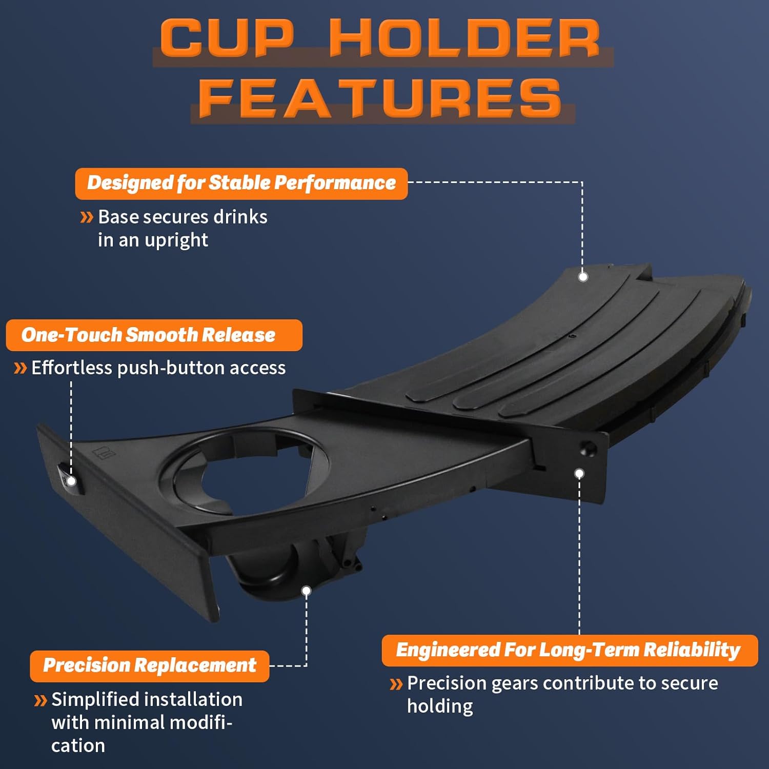 Dashboard Cup Holder Compatible with BMW 525i 525xi 528i 528xi 530i 530xi 535i 535xi 545i 550i M5 E60 E61 5 Series 2004-2010 Replace 51459125622 Black Front Left Side