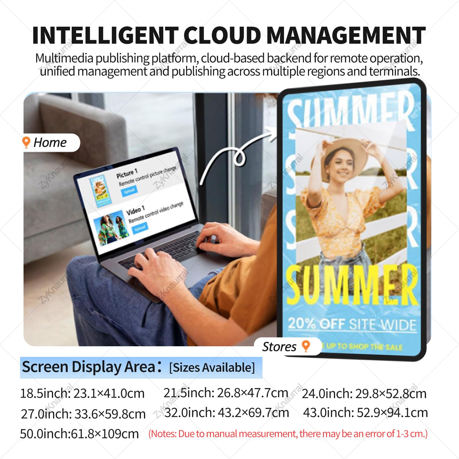 Display pubblicitario per segnaletica digitale - Lettore multimediale pubblicitario commerciale per attività di marketing in centri commerciali, display per poster LCD a parete/incorporato, con l