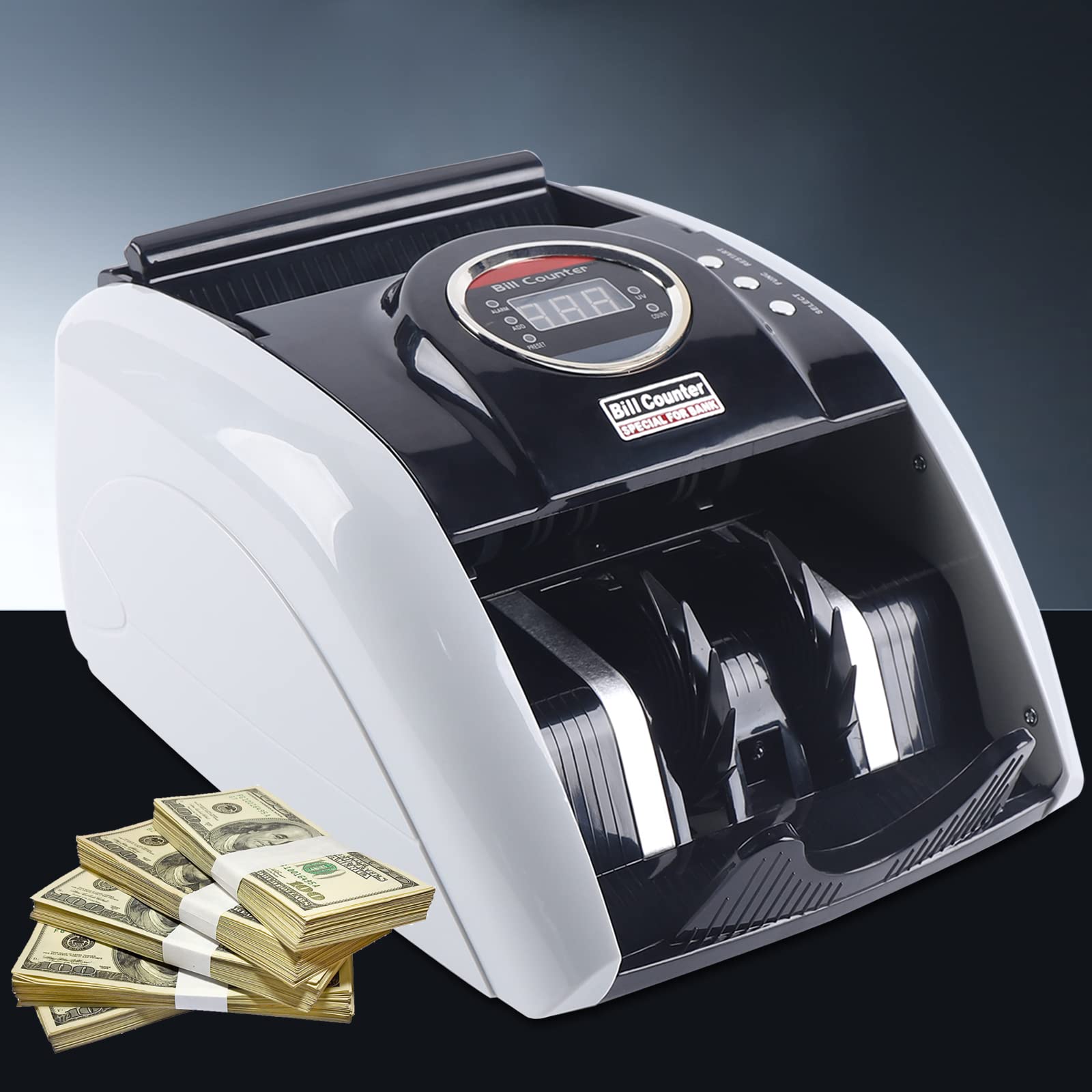 Contapoldi banconote false, contatore di banconote e banconote con indicatore LED per euro dollari sterline professionale, rilevare denaro falso, 900 fogli/min