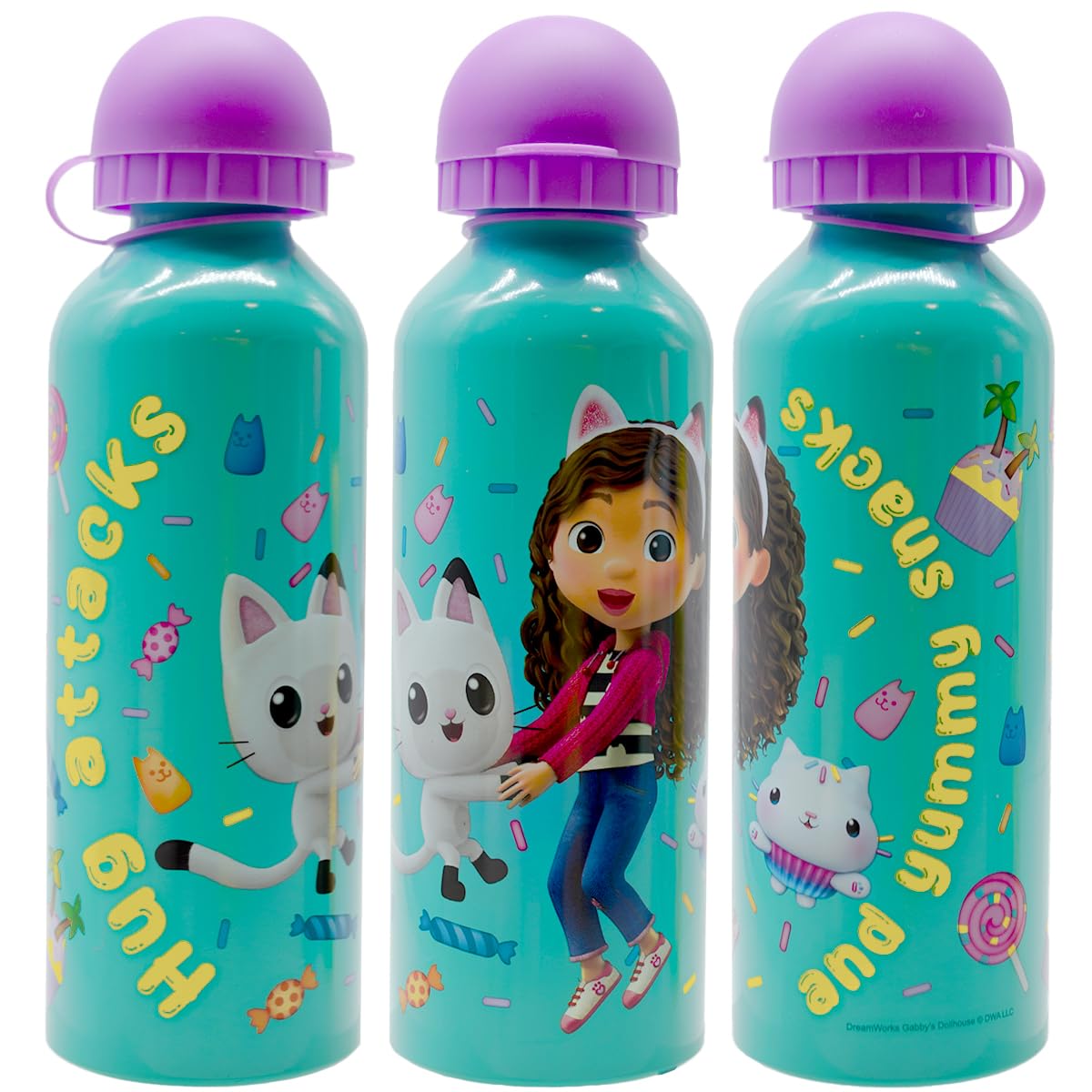 Arlis Gourde Automatique Gabby's Dollhouse 450ml | Paille Rétractable, Anti-Goutte, Sans BPA | Design Gabby Et Maison Magique