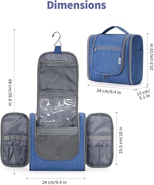 Beauty case da viaggio, da appendere, organizer per trucchi e cosmetici, per donne e uomini - 5