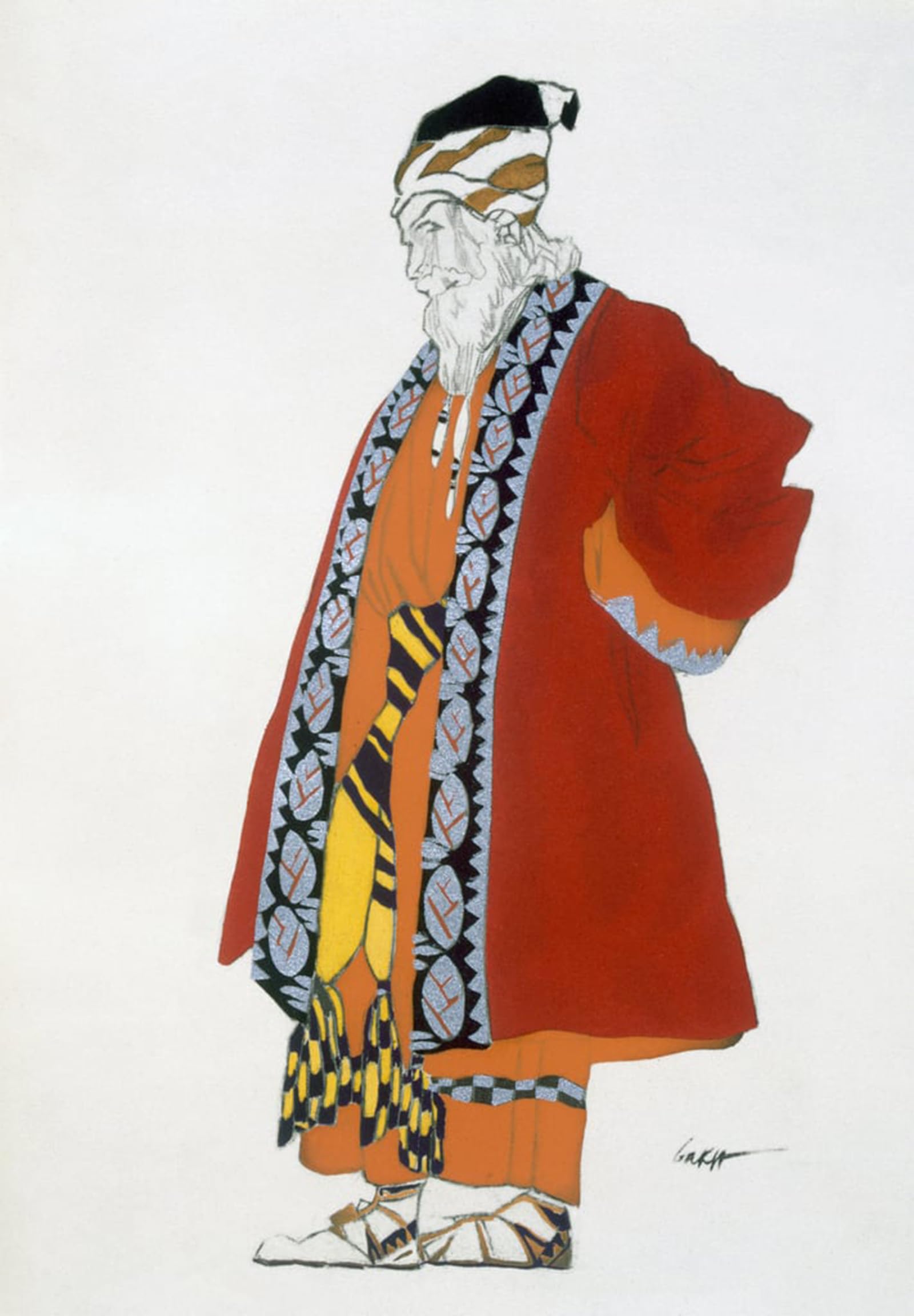 ARTXLXXBN Famous Print Painting Colorful Art Print Canvas Painting Picture for an Old Man in a Red Coat by Leon Bakst Canvas Art Decorations for Home Decor 60x90cm