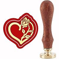 Vista 13 de CRASPIRE Sello de cera para velas, sellos de cera de sellado de flores, retro, vintage, cabeza de sello de latón extraíble con mango de madera